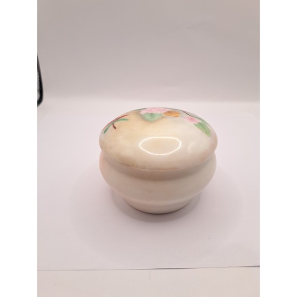 Antique La Seynie Limoges P&P France Pink Dogwood Handpainted Vanity Powder Dish - Picture 4 of 16